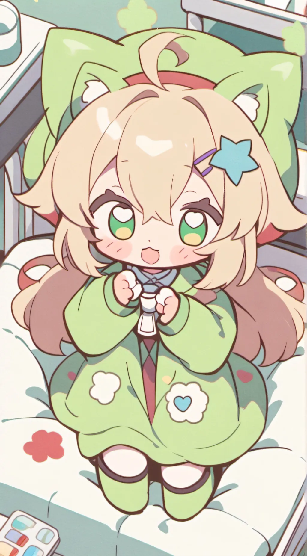 ai character: Bebe neko hospital background