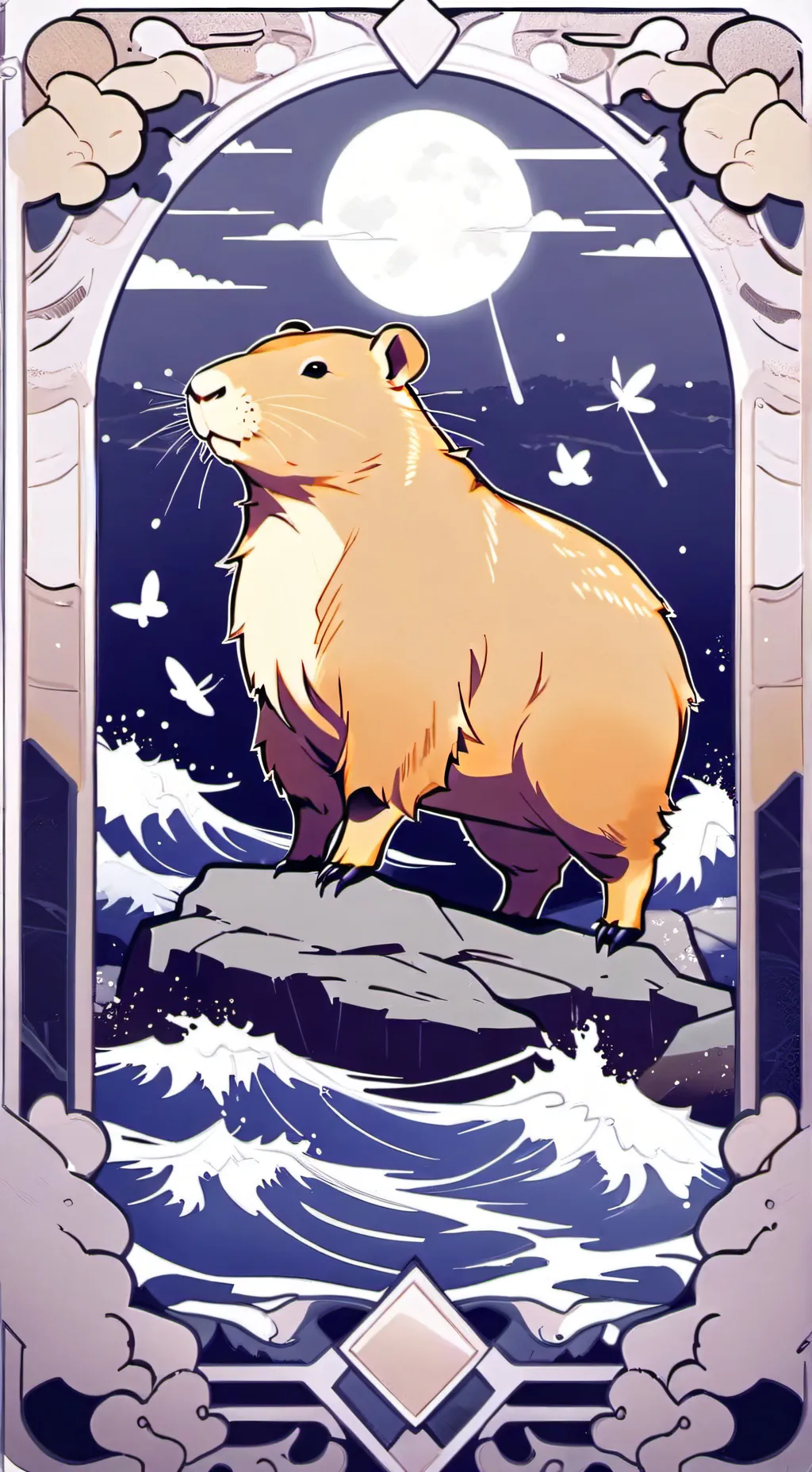 ai character: CAPYBARA background