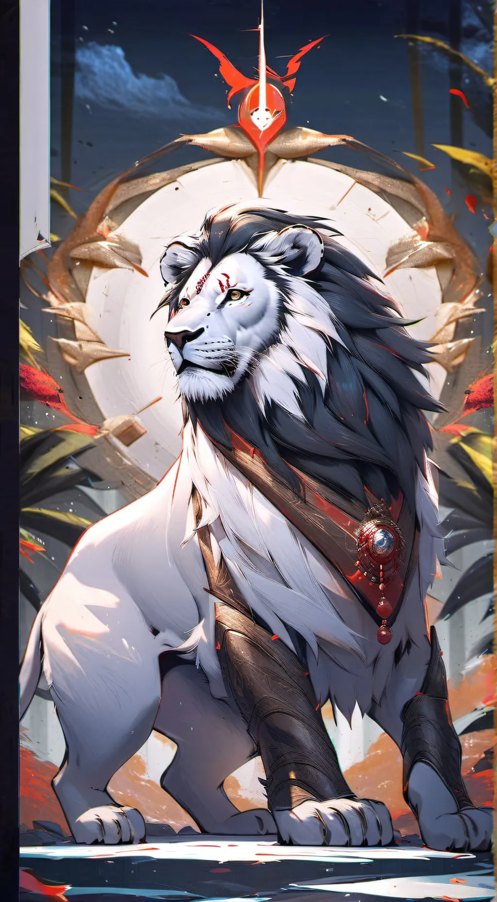 ai character: Lion background
