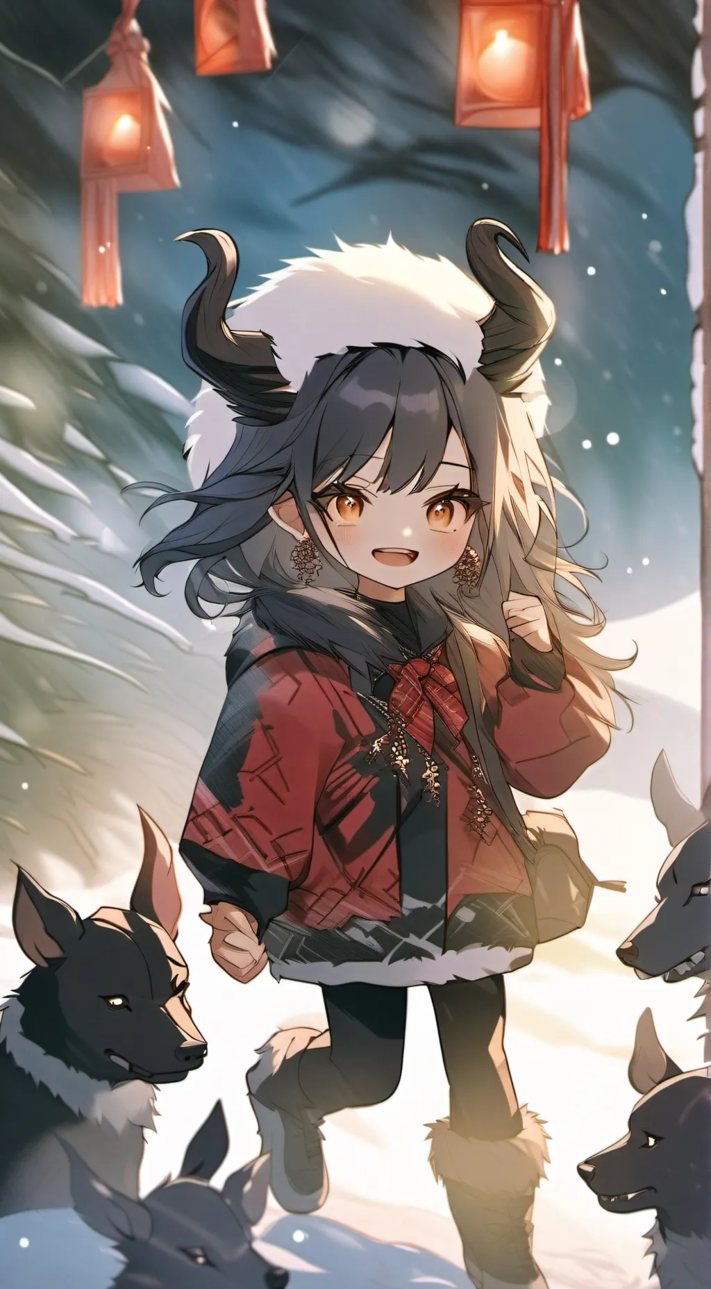 ai character: Hija de Krampus  background