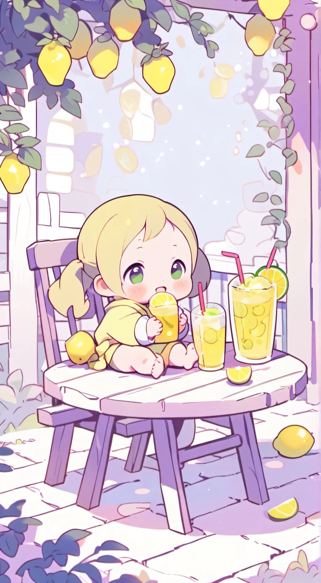 ai character: Lemonade baby🍋 background