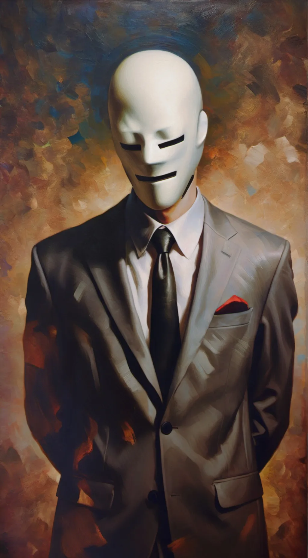 ai character: slender man suit background