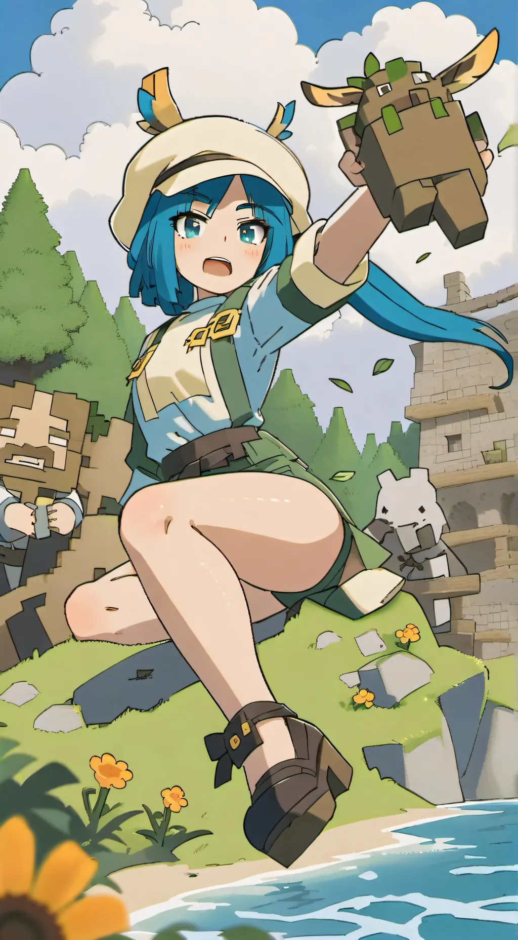 ai character: Alex de Minecraft  background