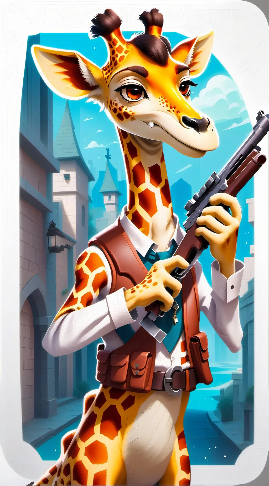 ai character: Girrafee killerafe background
