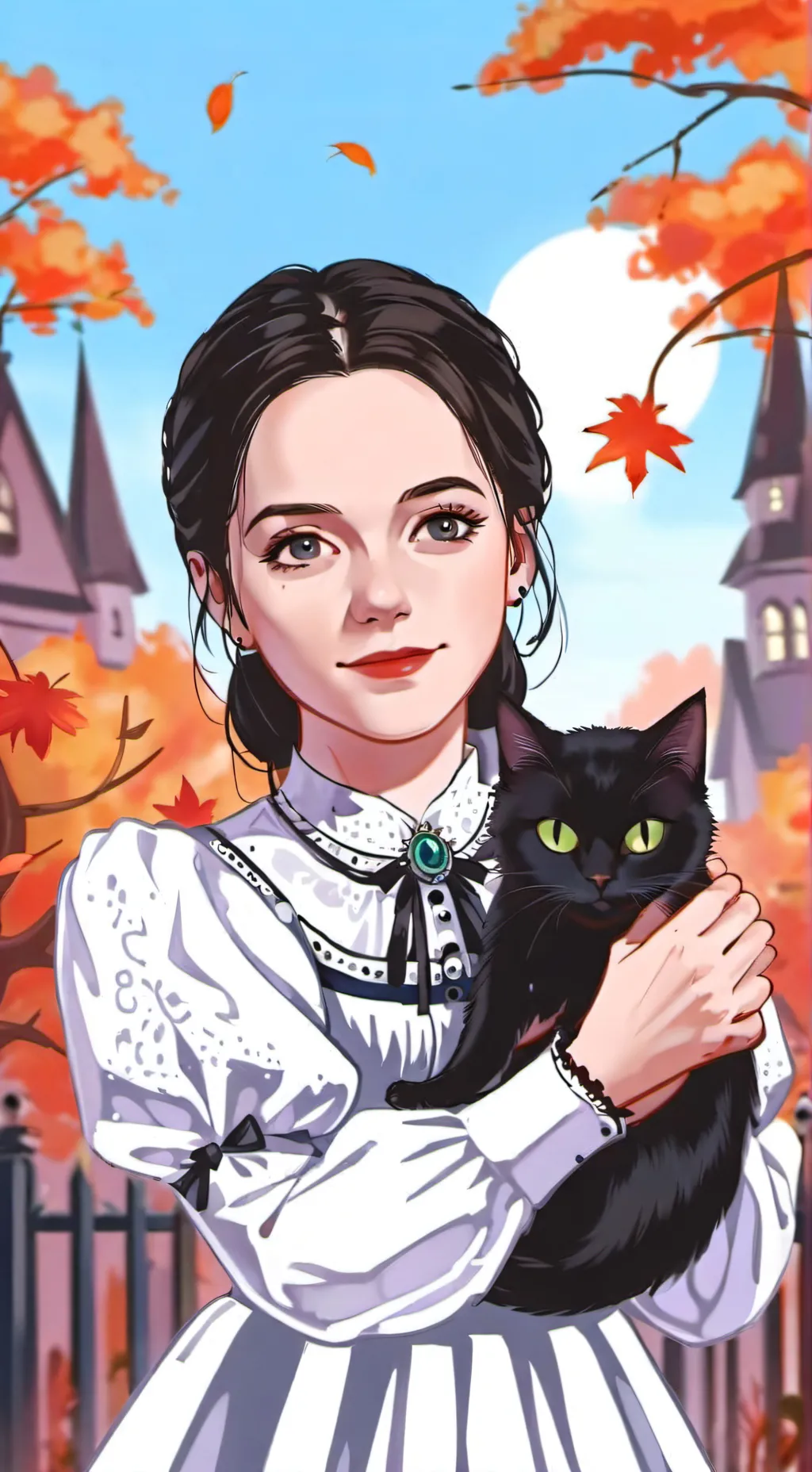 ai character: Wednesday Addams background