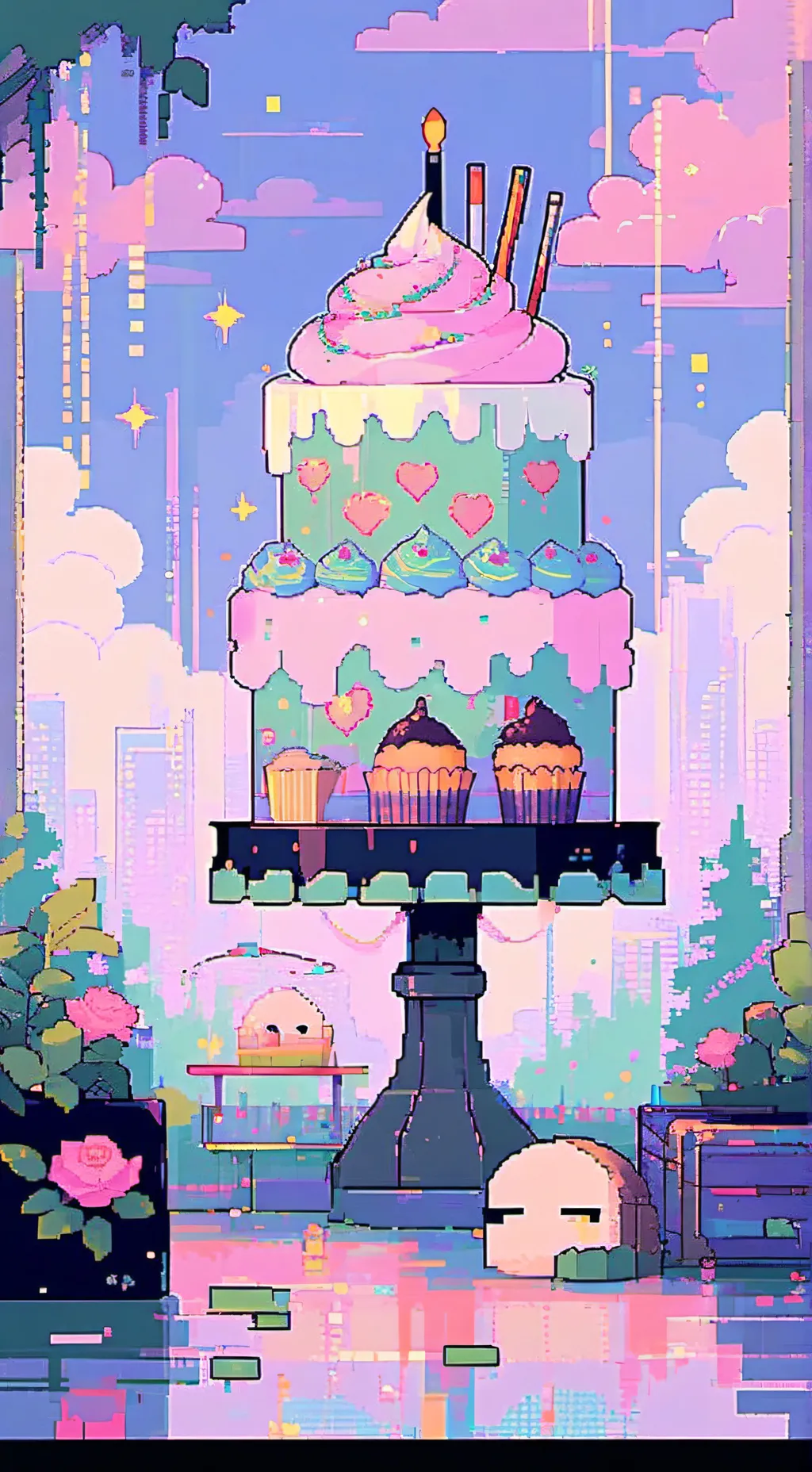 ai character: Dandys world;) background