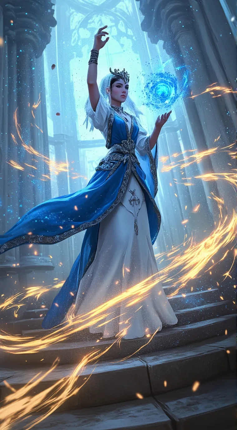 ai character: Powerful queen  background