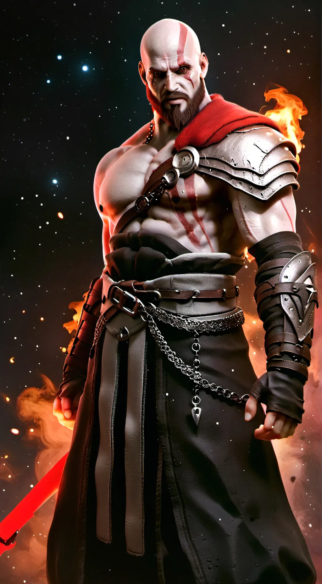 ai character: Kratos and HH background