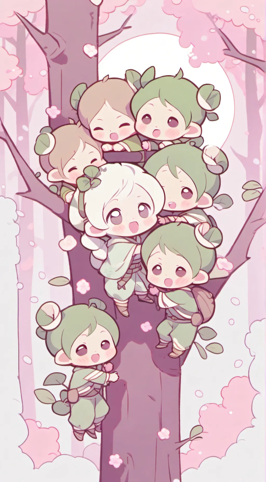 ai character: Tree Babies background