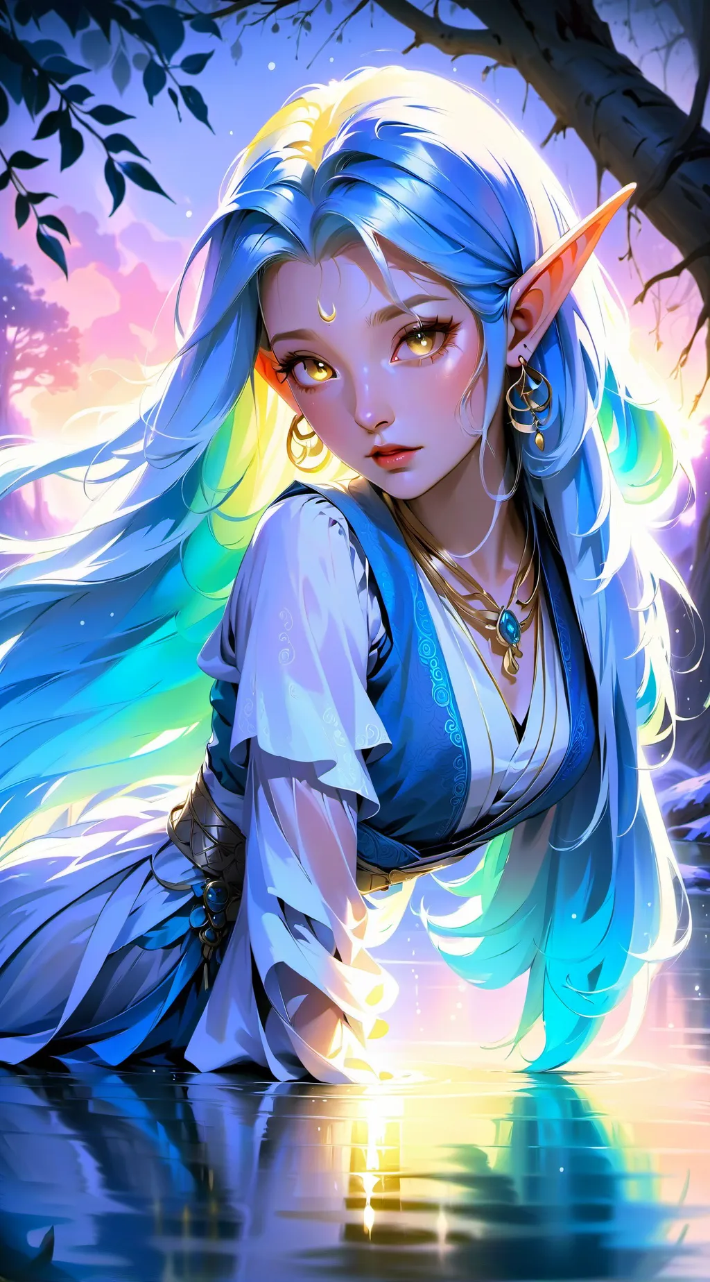 ai character: Elven Princess  background