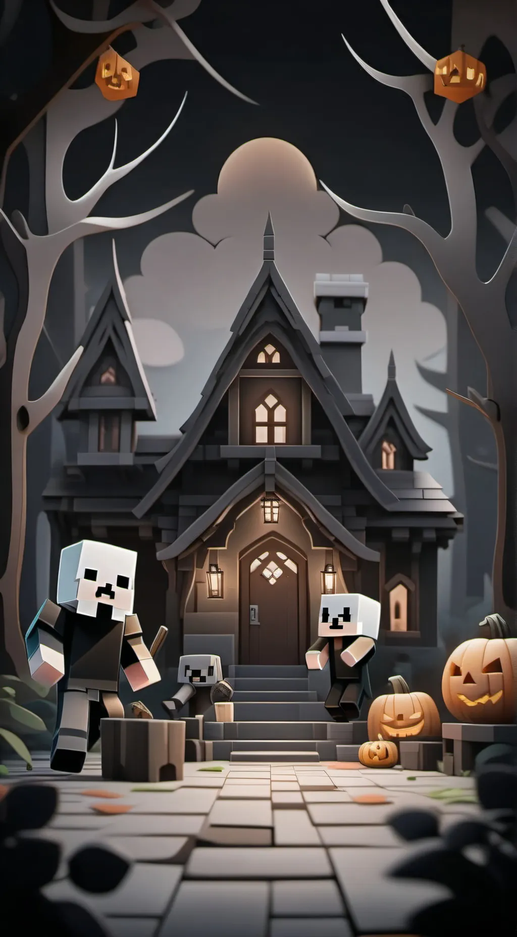 ai character: FORSAKEN MINECRAFT background