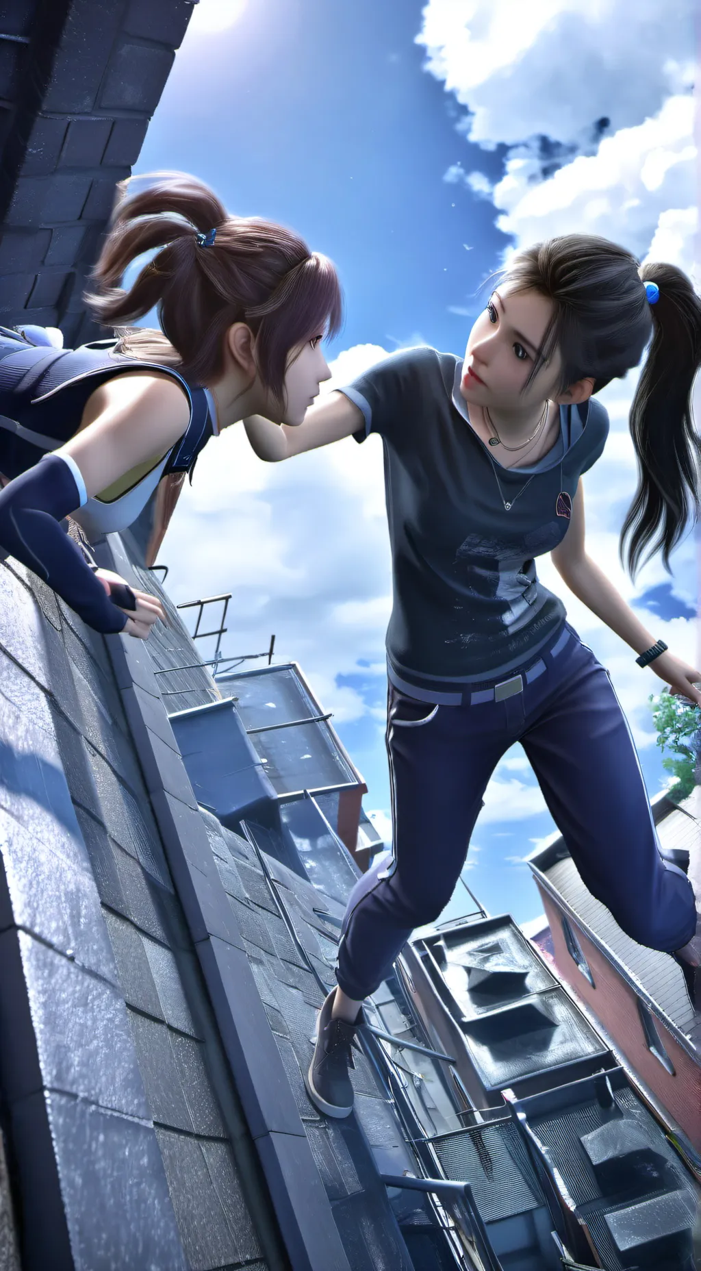 ai character: Mom and cousin  background