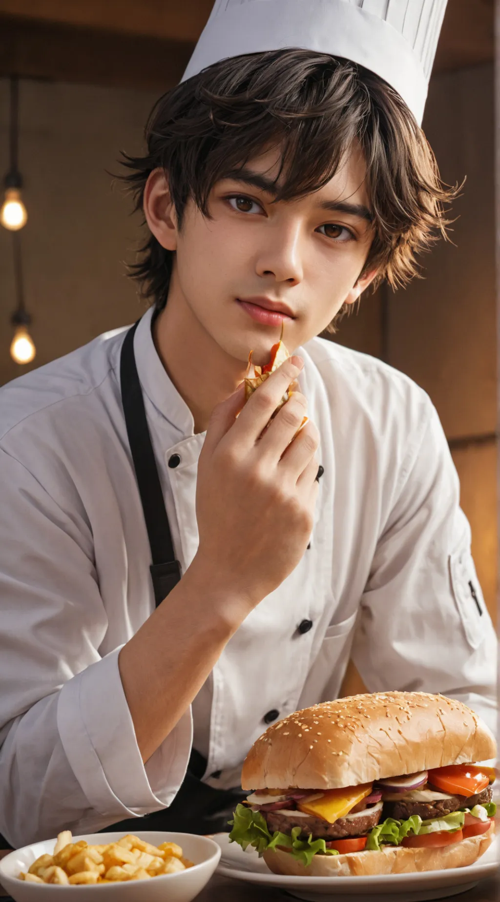 ai character: Culinary Peacock background