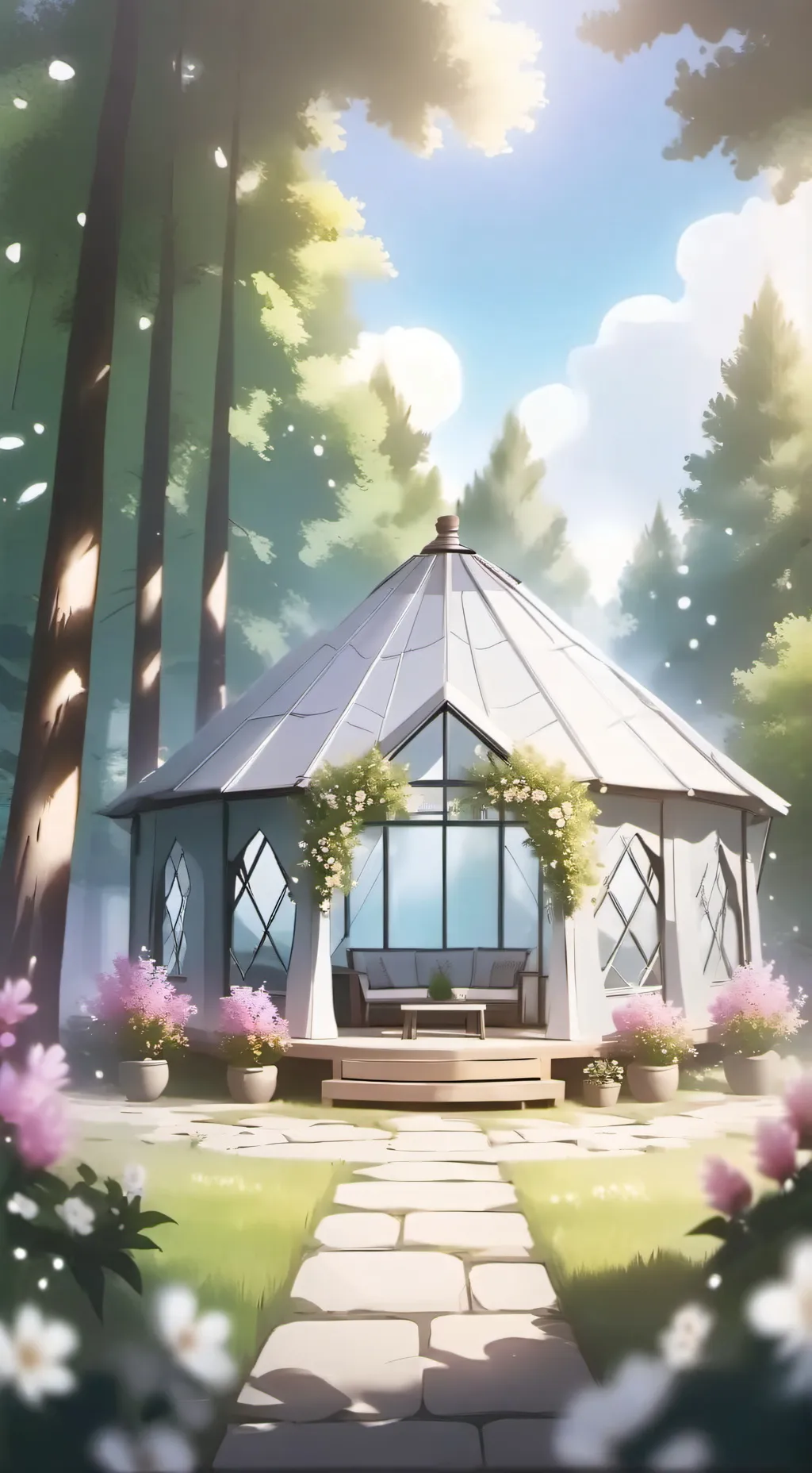 ai character: magical forest  background