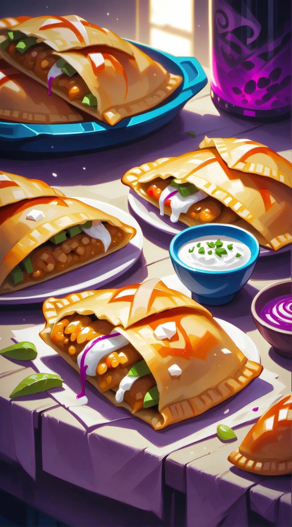 ai character: empanada  background