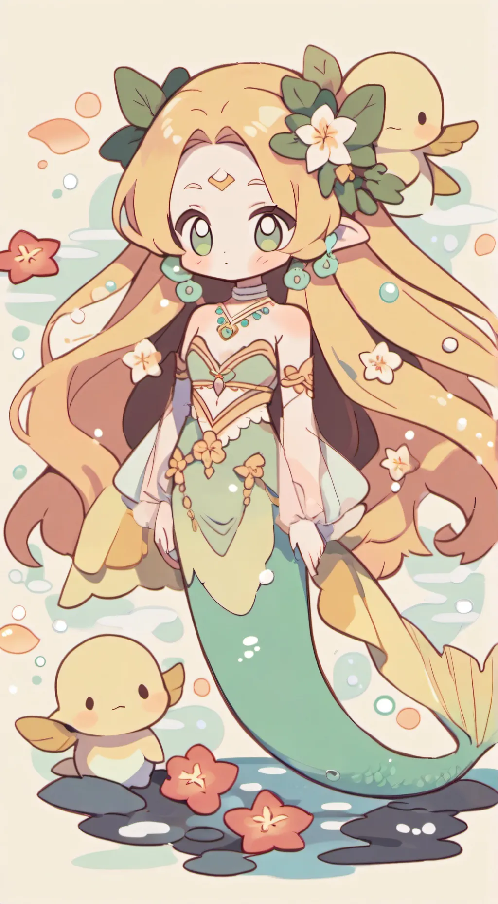 ai character: Sprunki mermaids background
