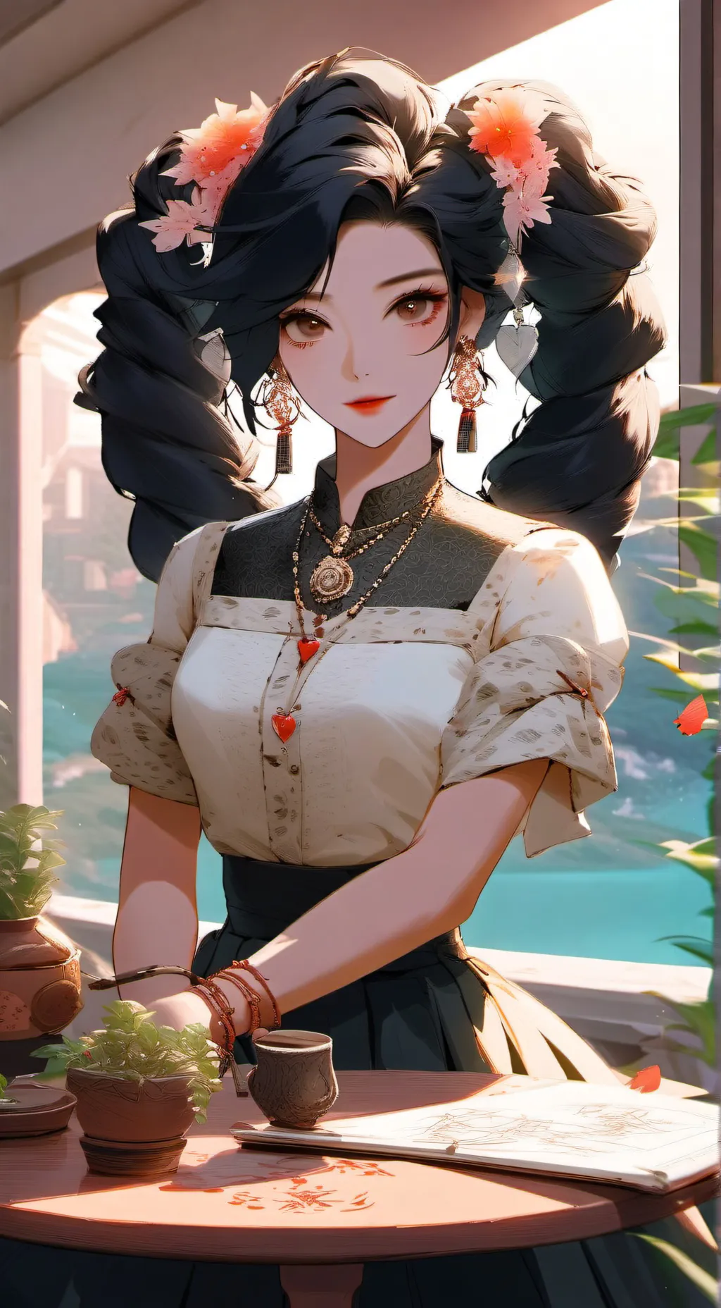 ai character: lovely  background