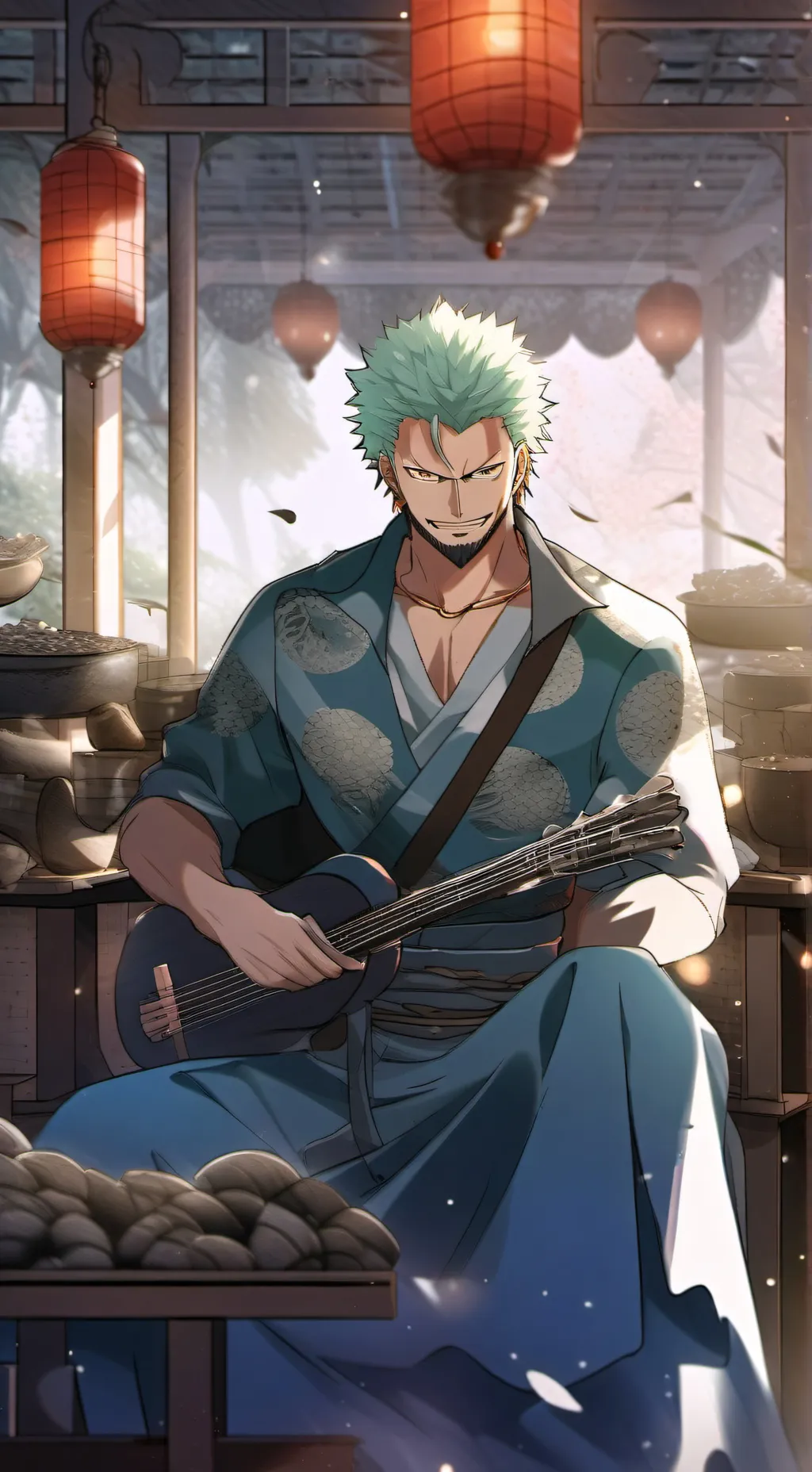 ai character: Op Nami vs Robin background