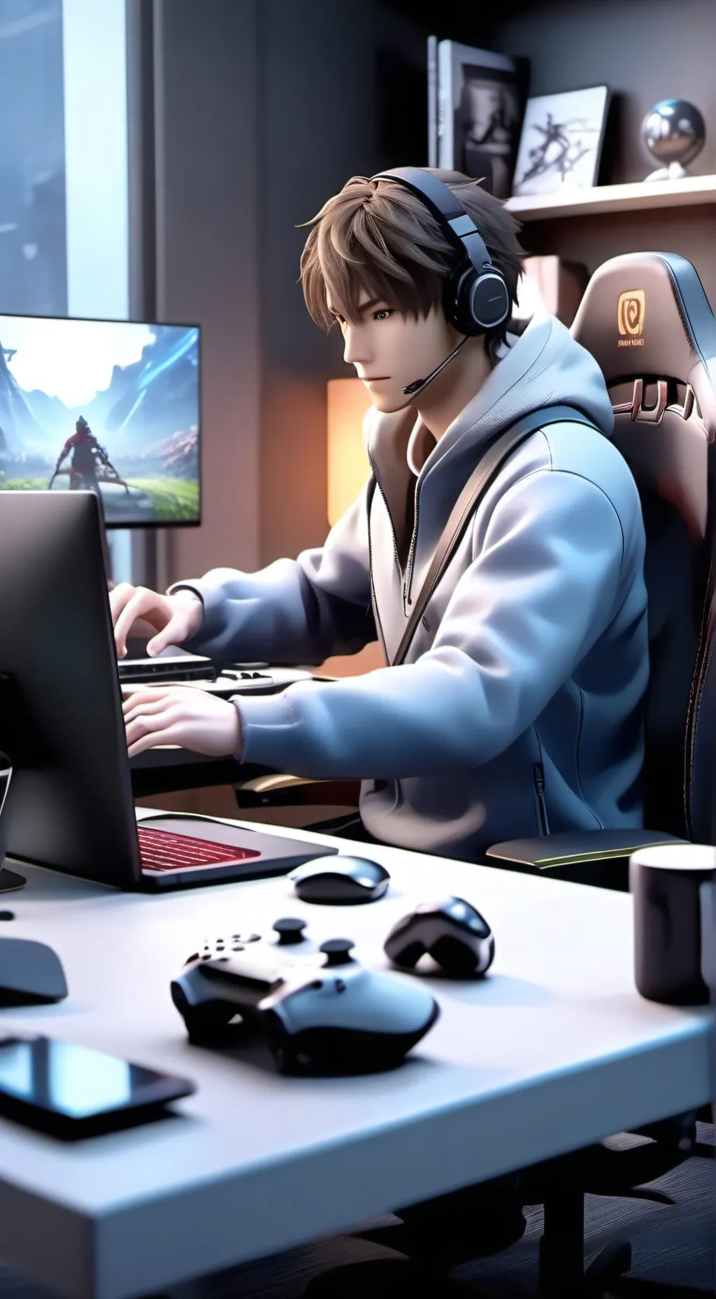 ai character: Group gamer chat  background