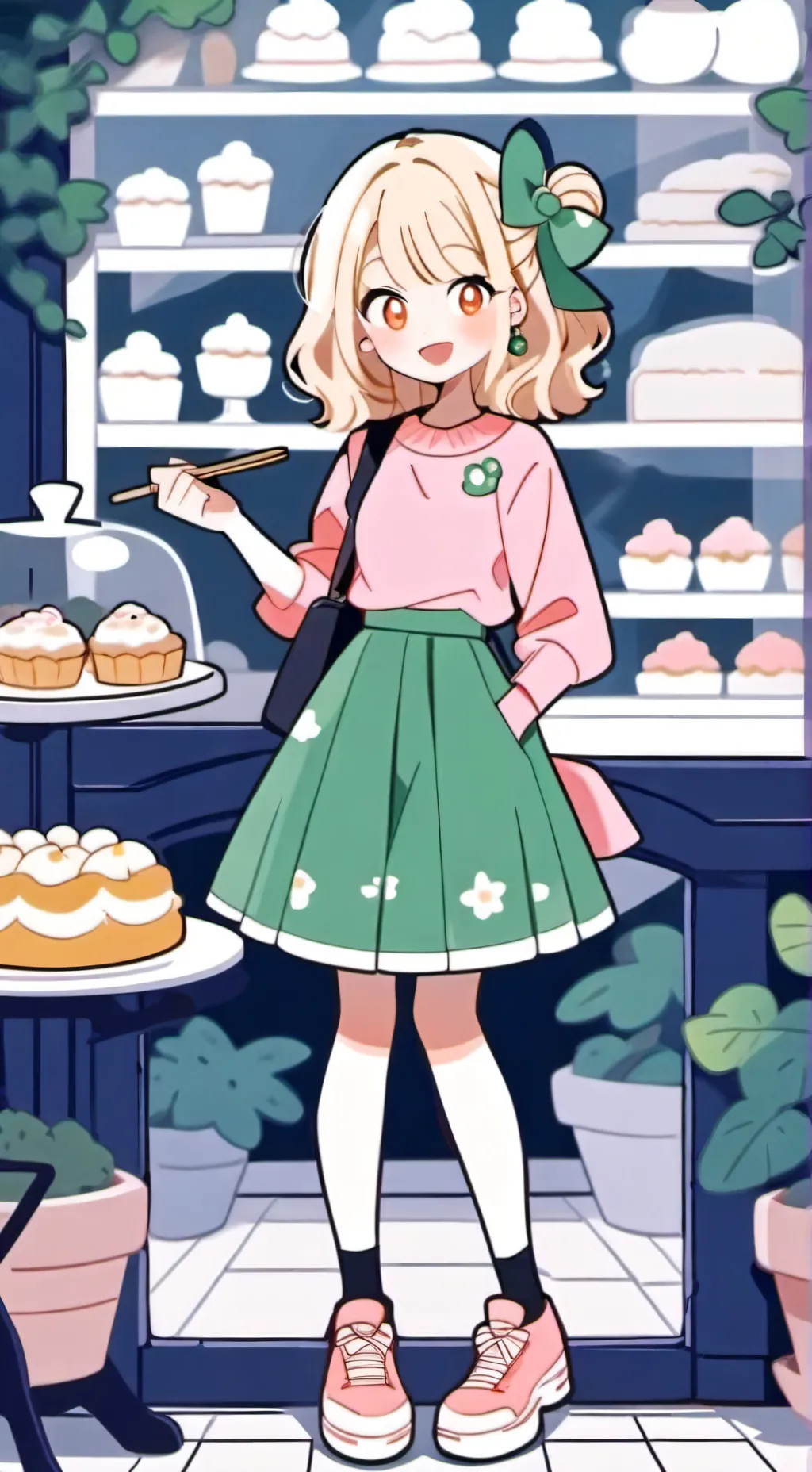 ai character: BONNIE'S BAKERY  background