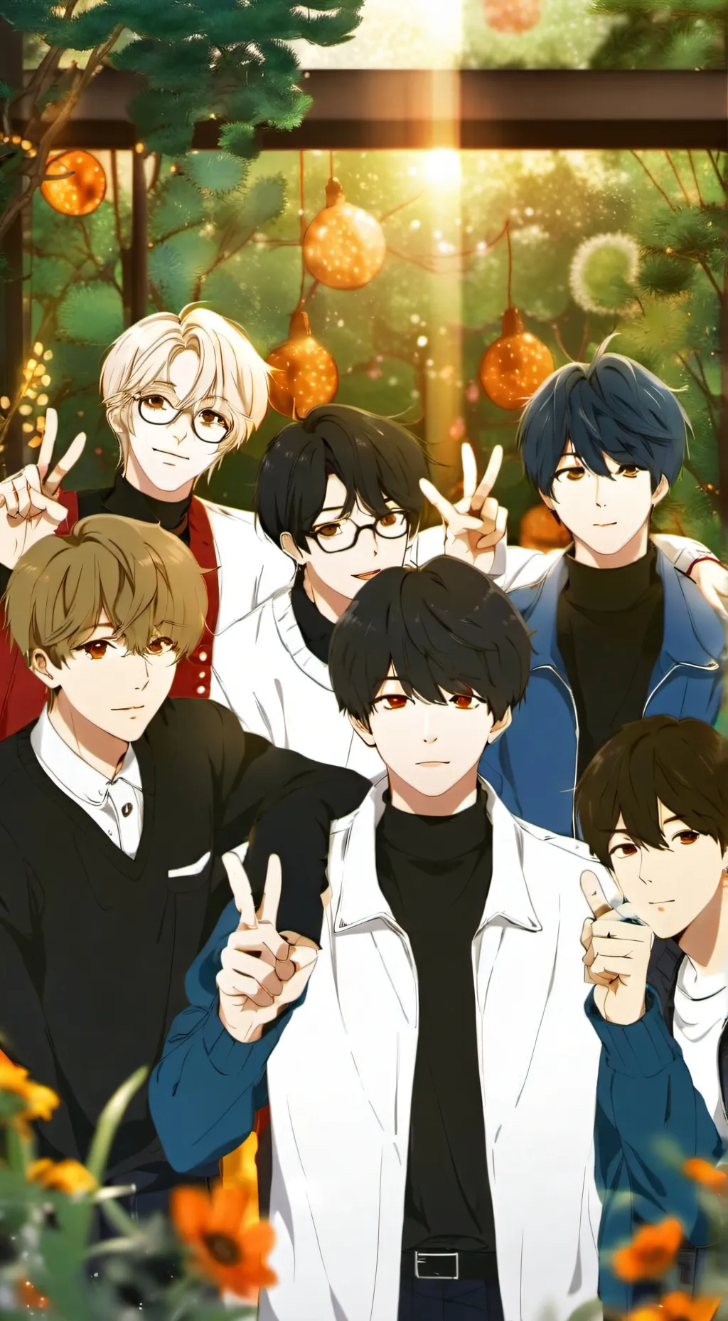 ai character: Kpop group of boys background