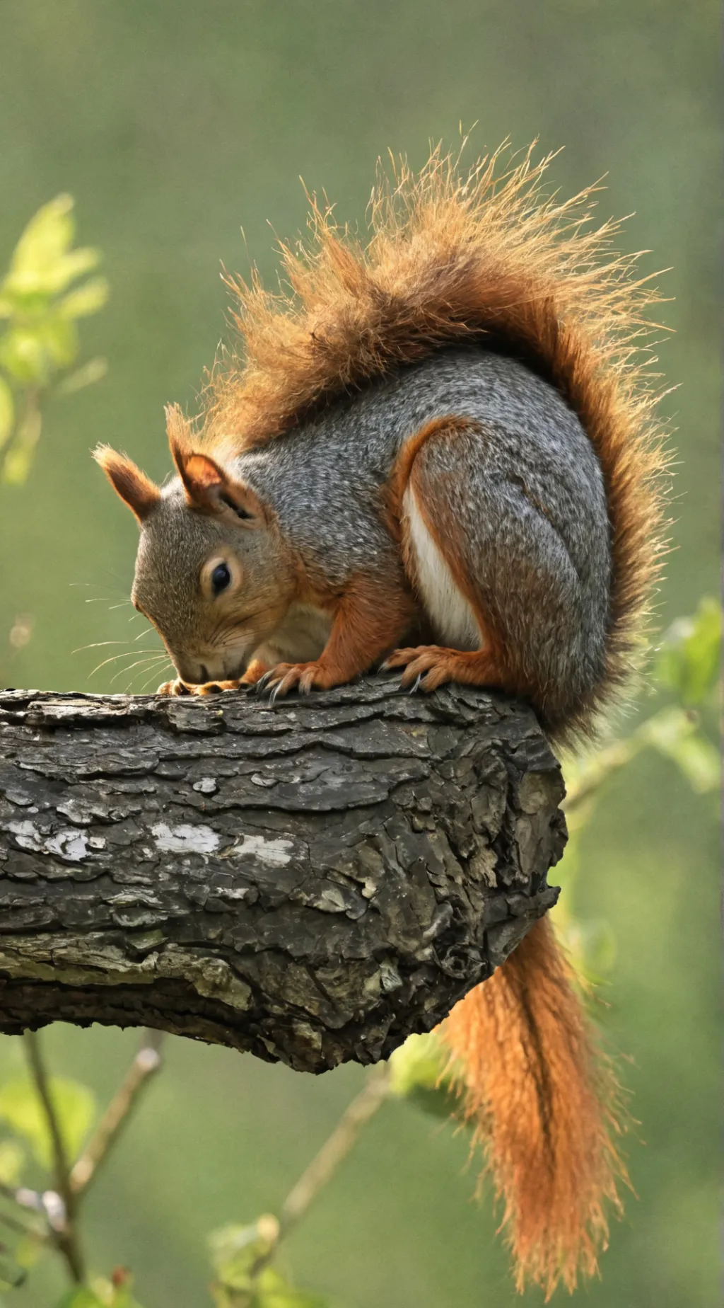 ai character: sleepy squirrel  background