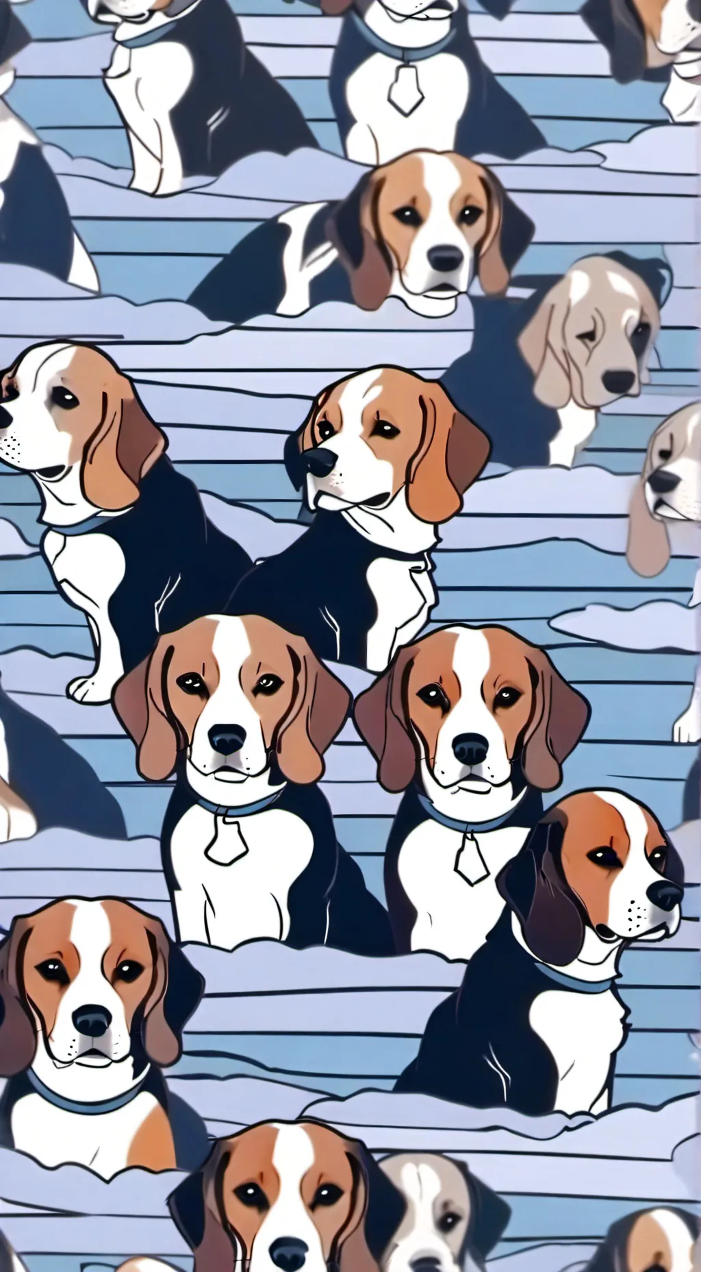 ai character: pack of beagles background