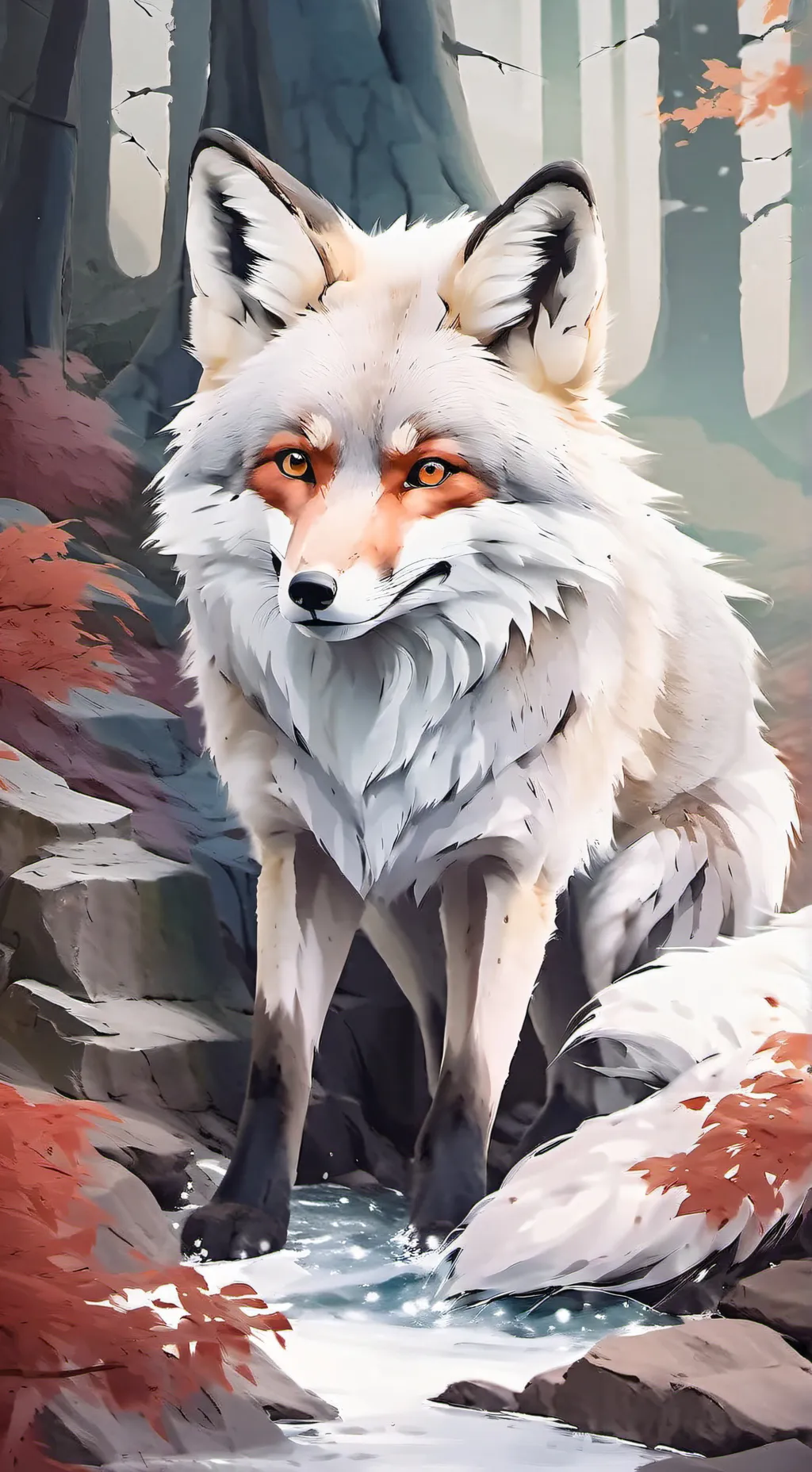 ai character: giant fox background