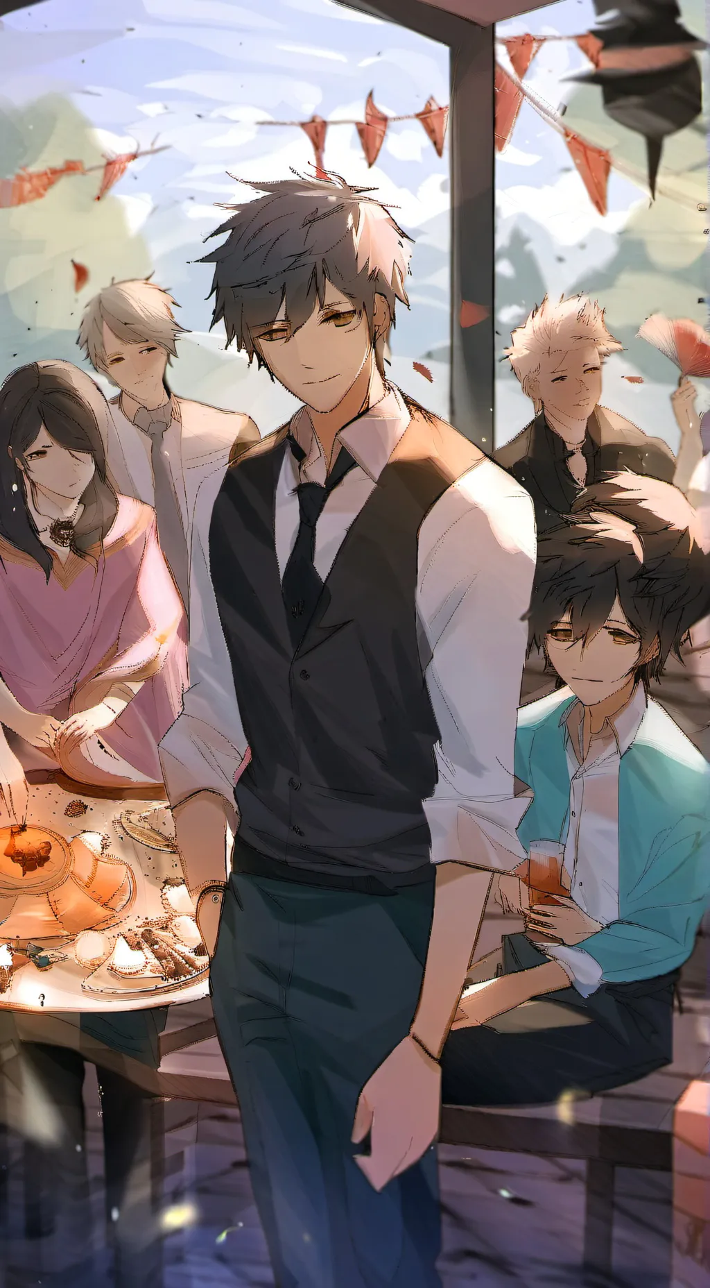 ai character: party sleepover background