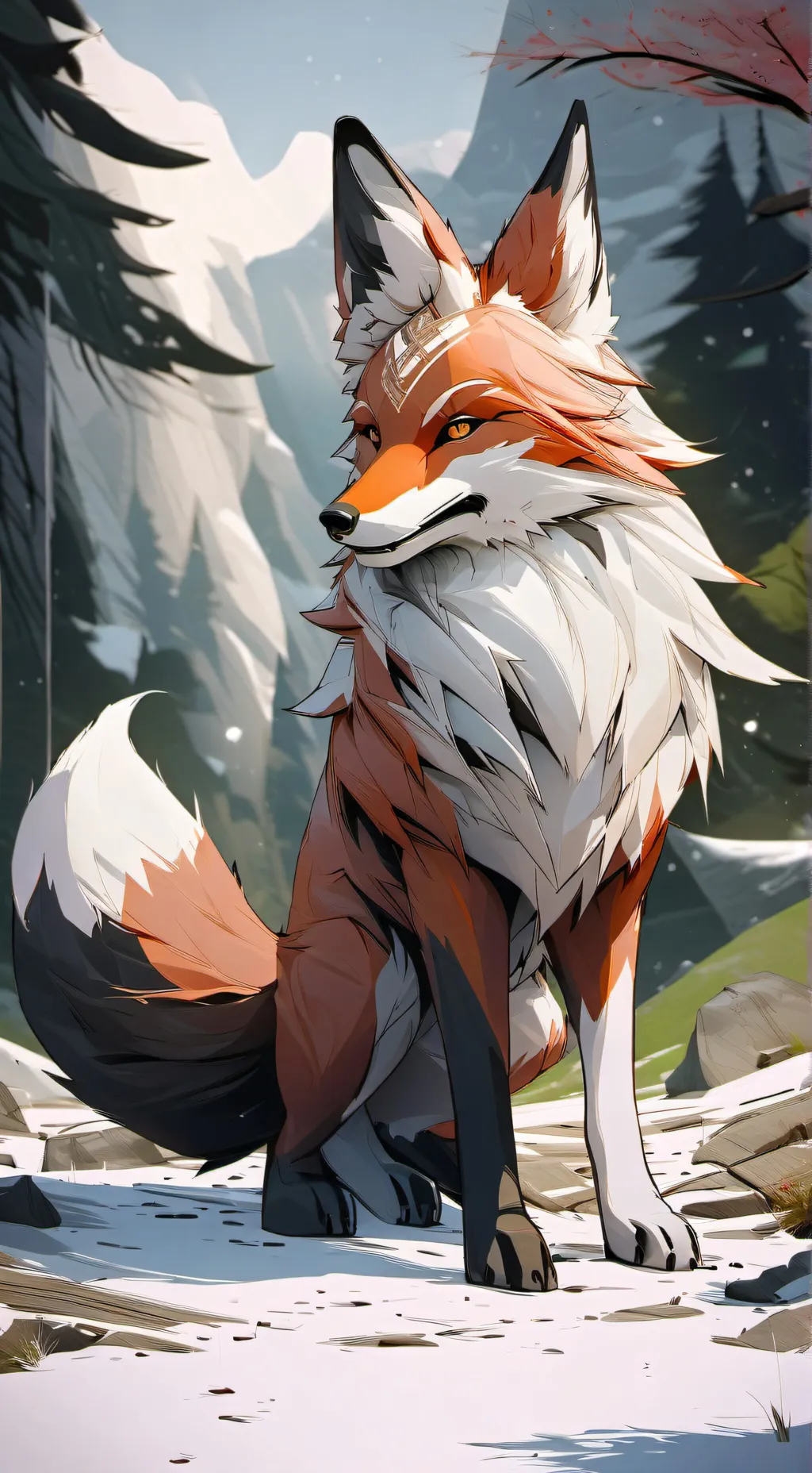 ai character: giant fox background