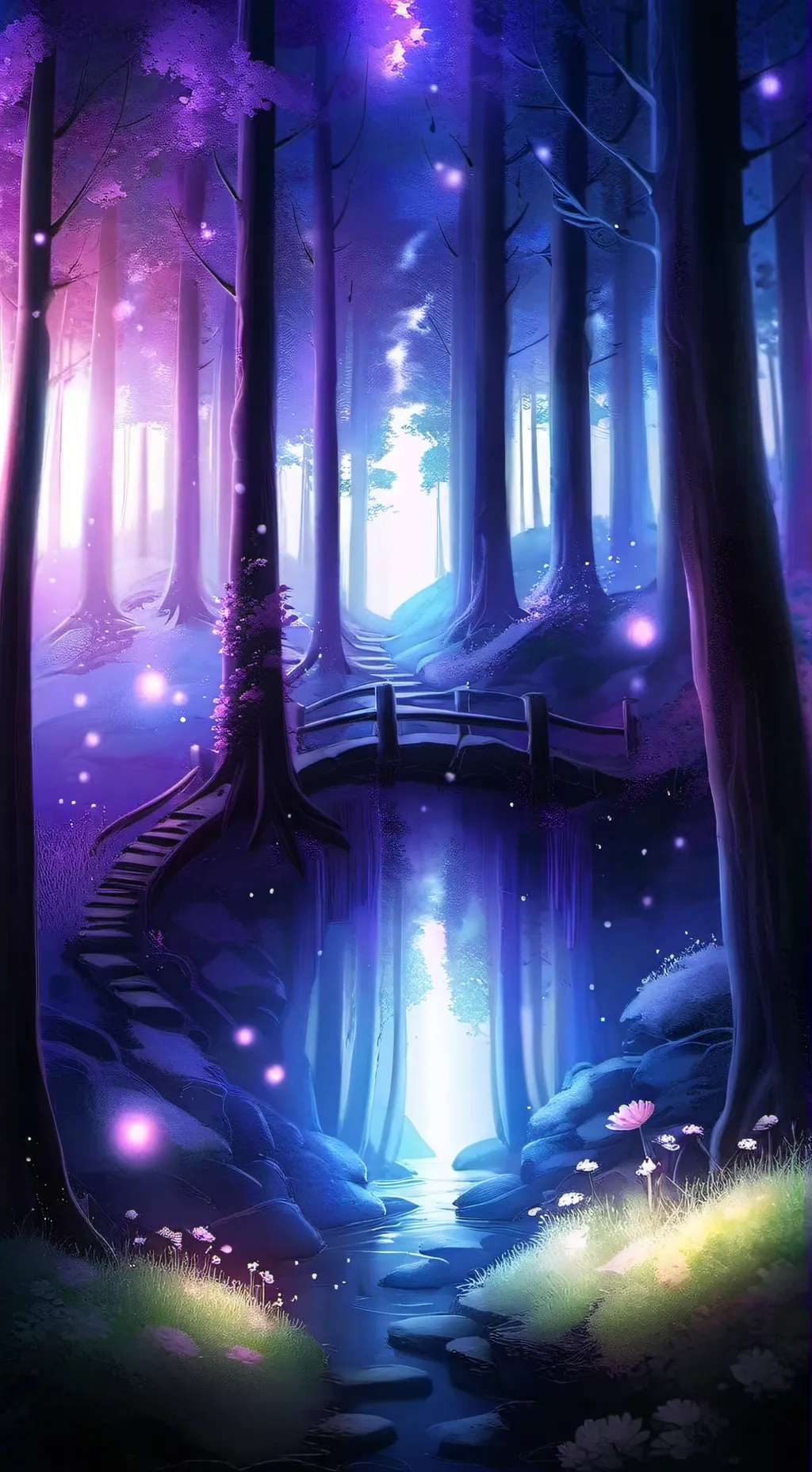 ai character: Magical forest🌸 background
