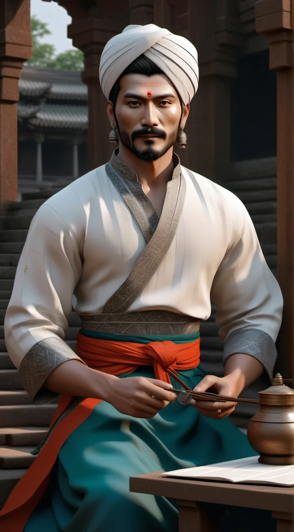 ai character: talking machine  background