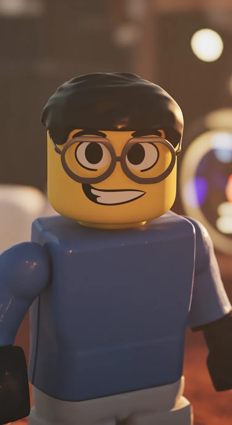ai character: Lego guy background