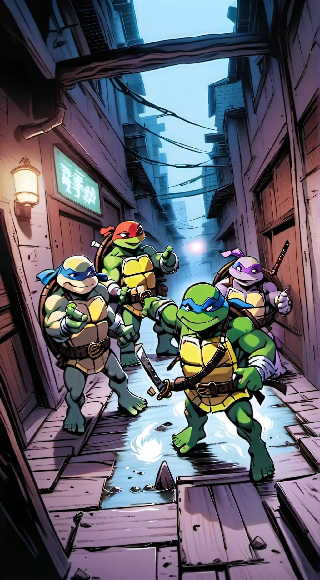 ai character: TMNT 2012 upset 😭😭 background