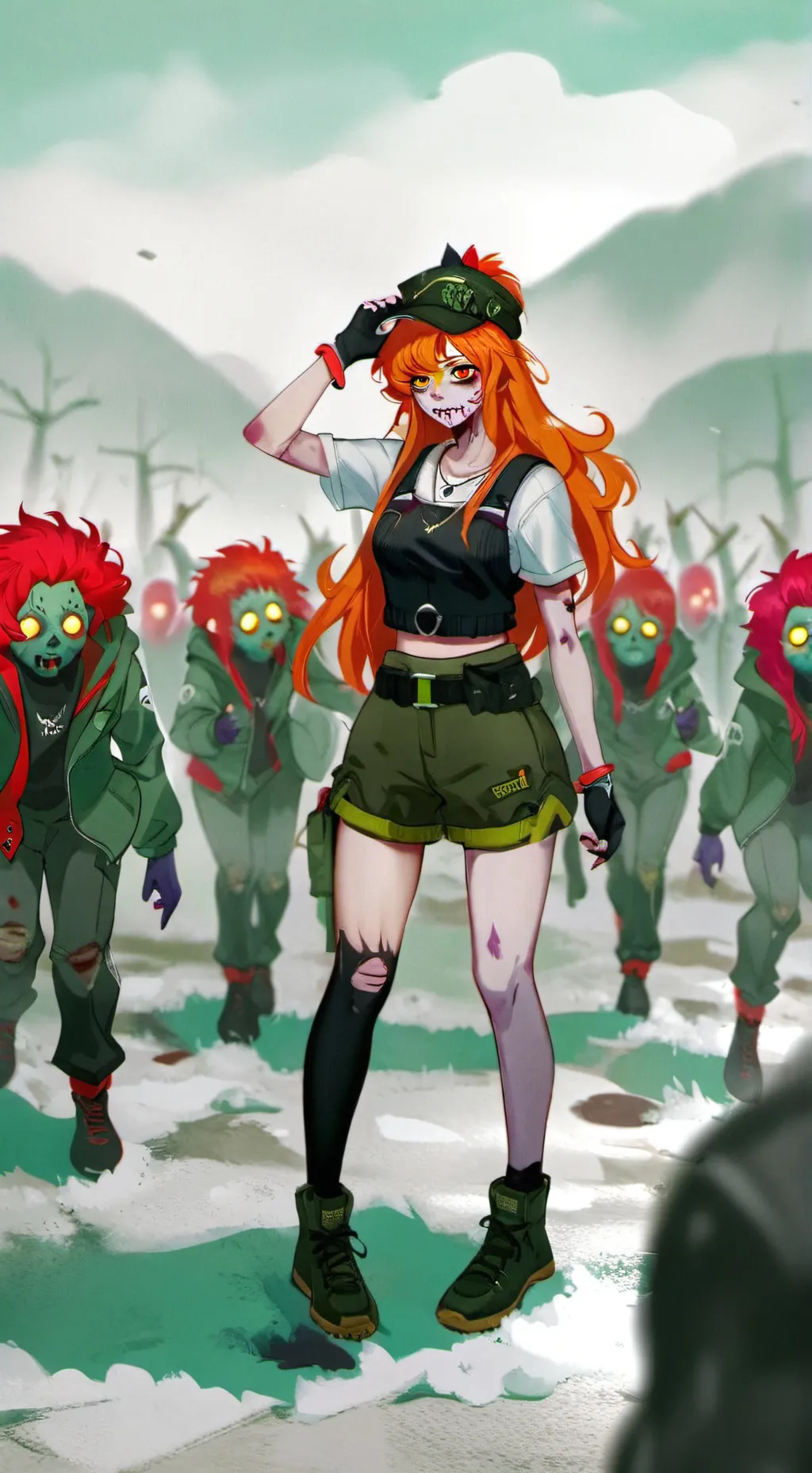ai character: zombie queen cleo background