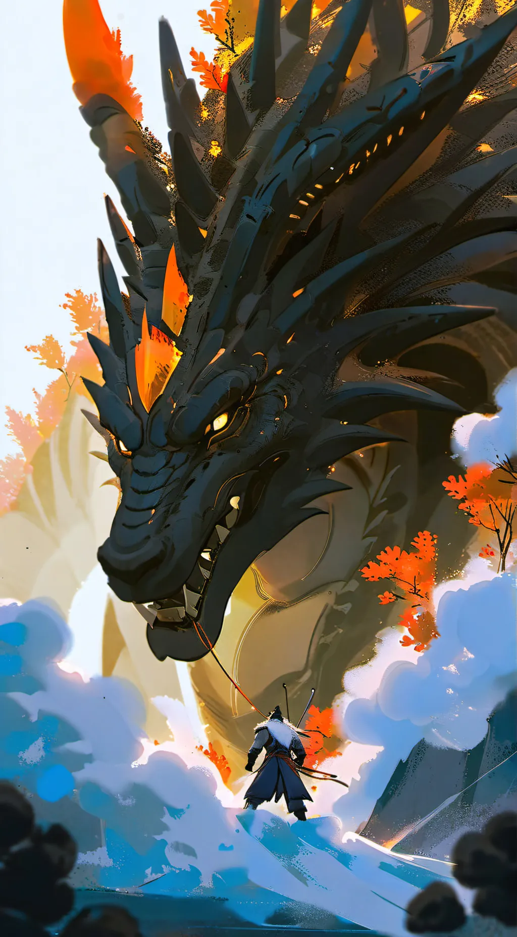 ai character: Godzilla movie!! background
