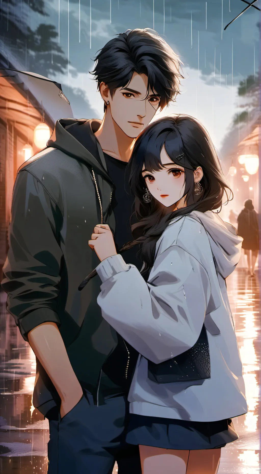 ai character: Rainy day  background