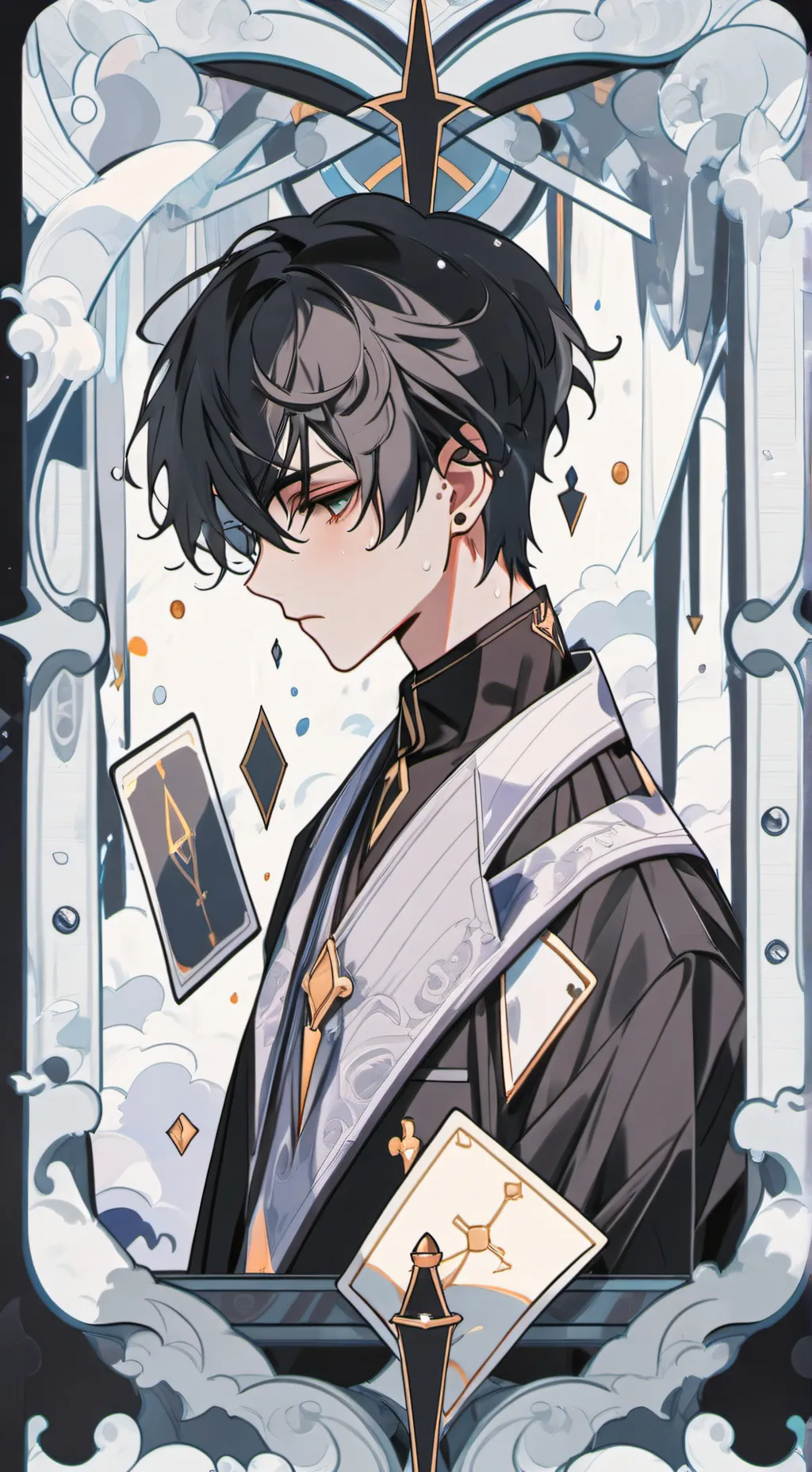 ai character: MHA fake smile... background