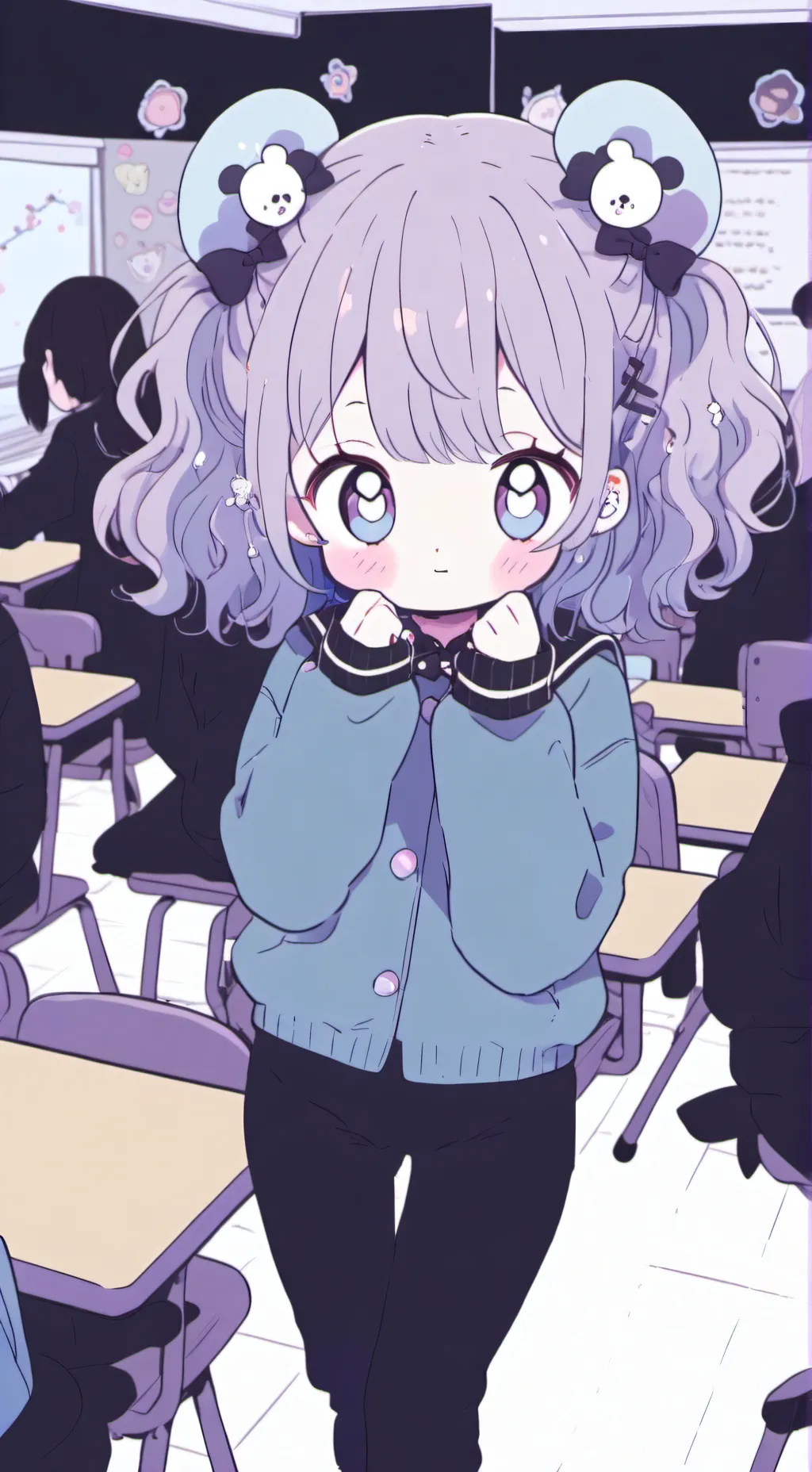 ai character: noisy classroom  background