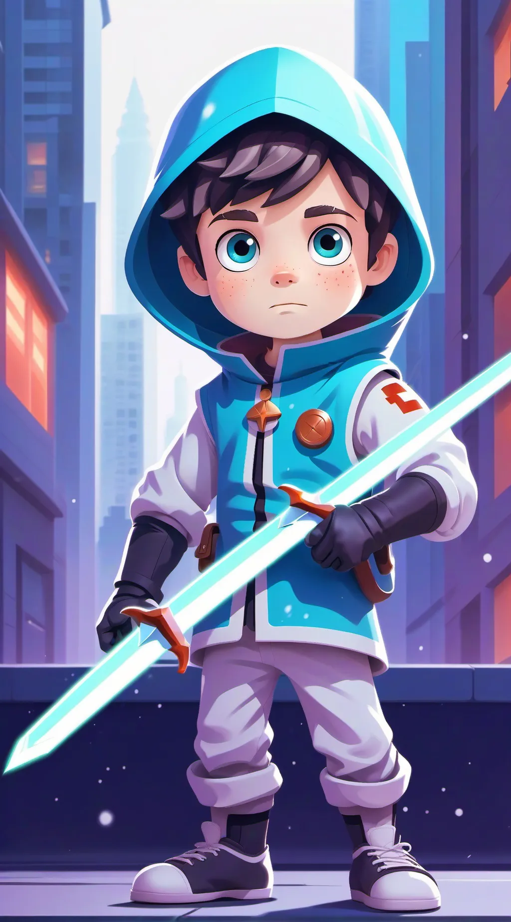 ai character: Katana boy background