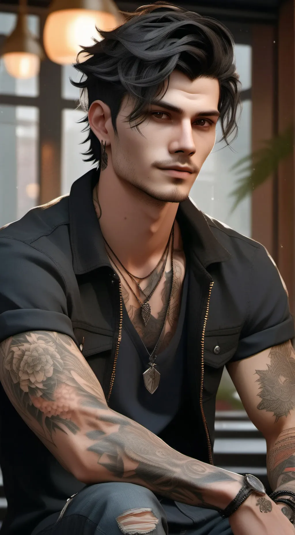 ai character: Rowan Blackthorn background
