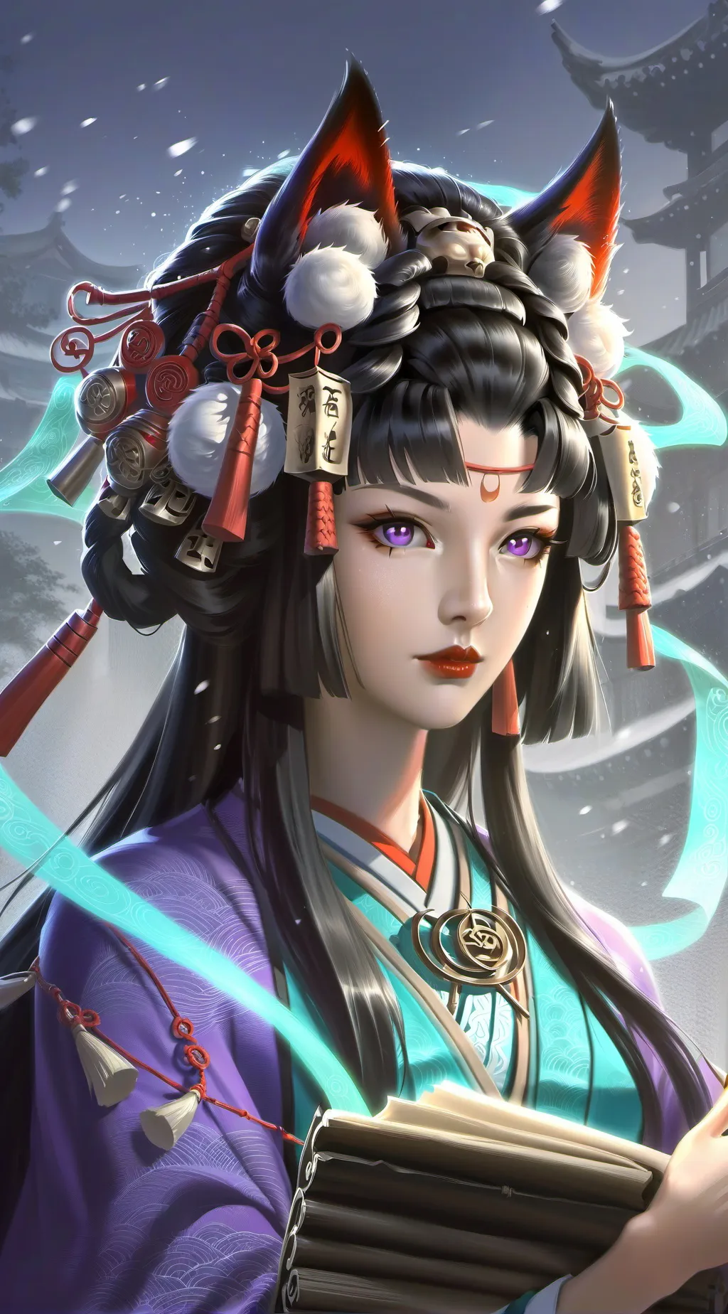 ai character: Yae Miko (Raiden Shogun's Body) background