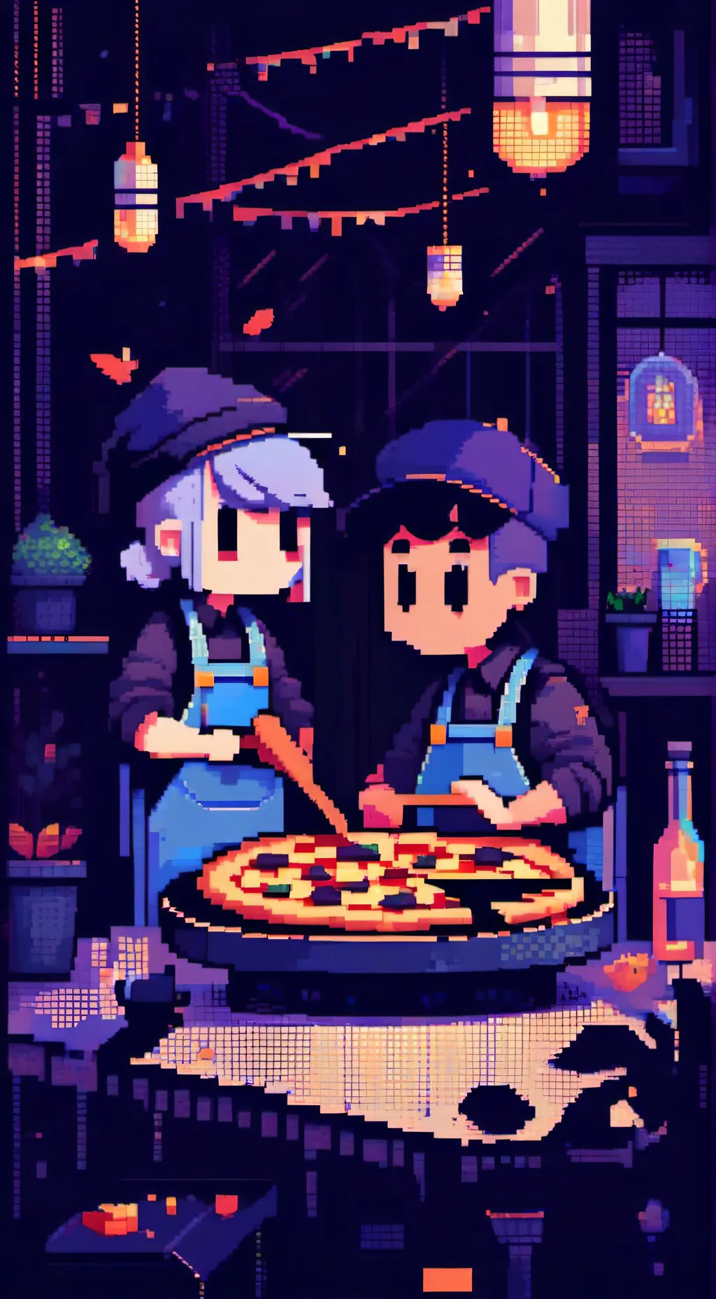 ai character: sprunkis pizzería background