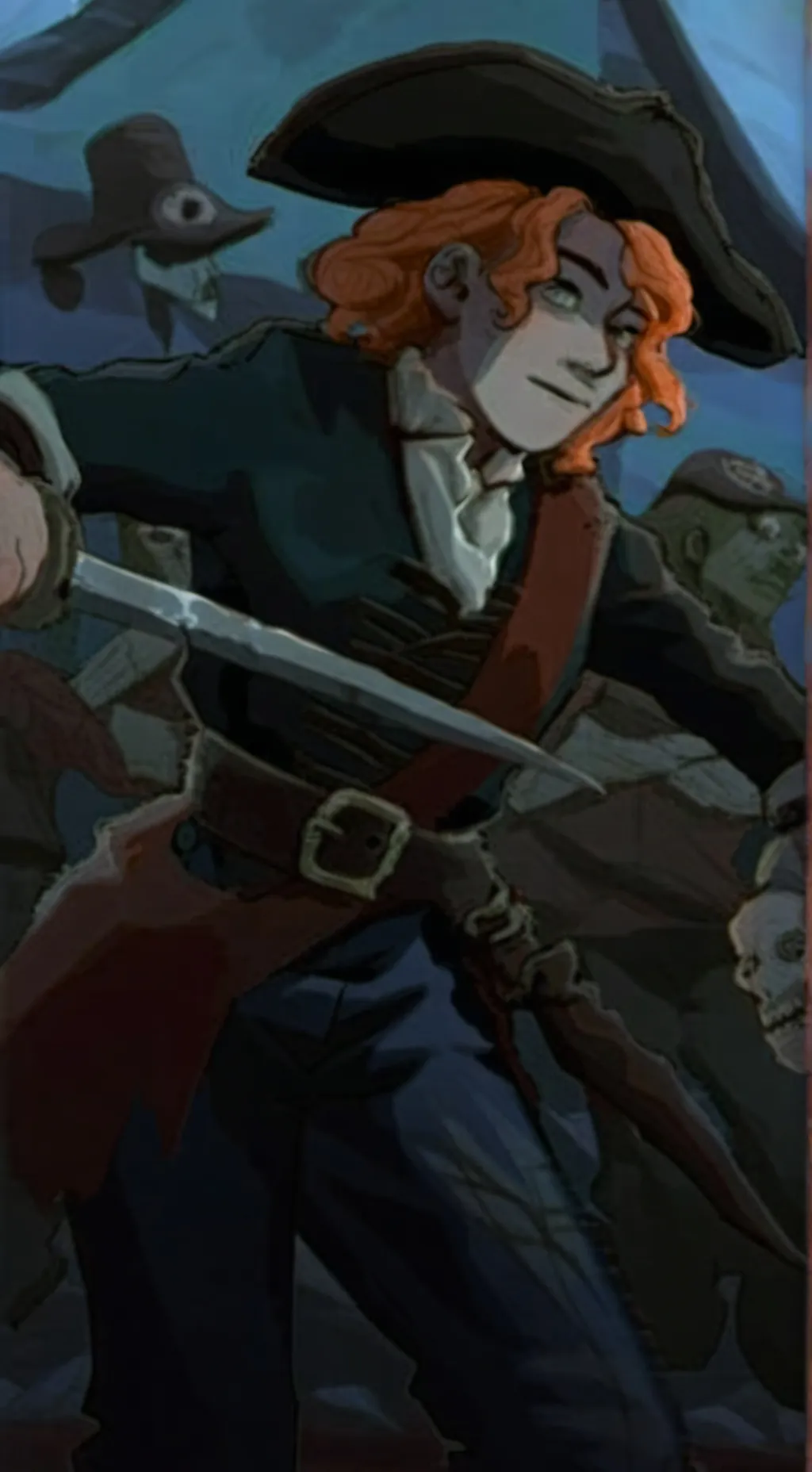 ai character: zombie pirate cleo background