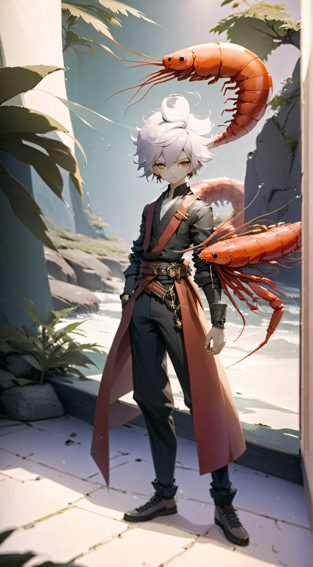 ai character: shrimpo background