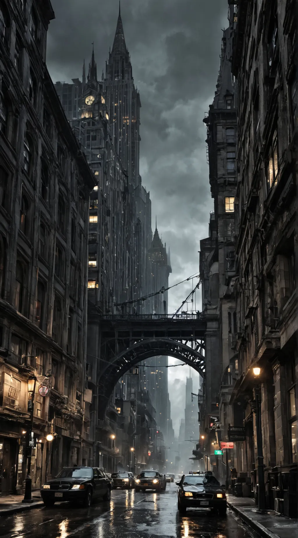 ai character: Gotham City background