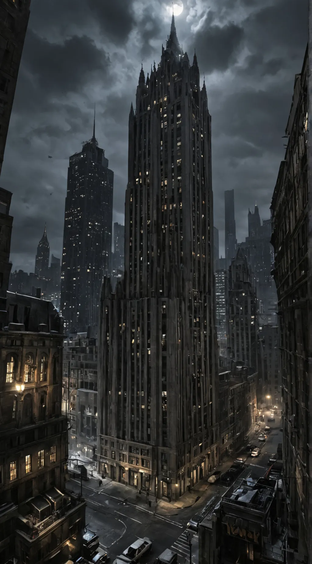 ai character: Gotham City  background