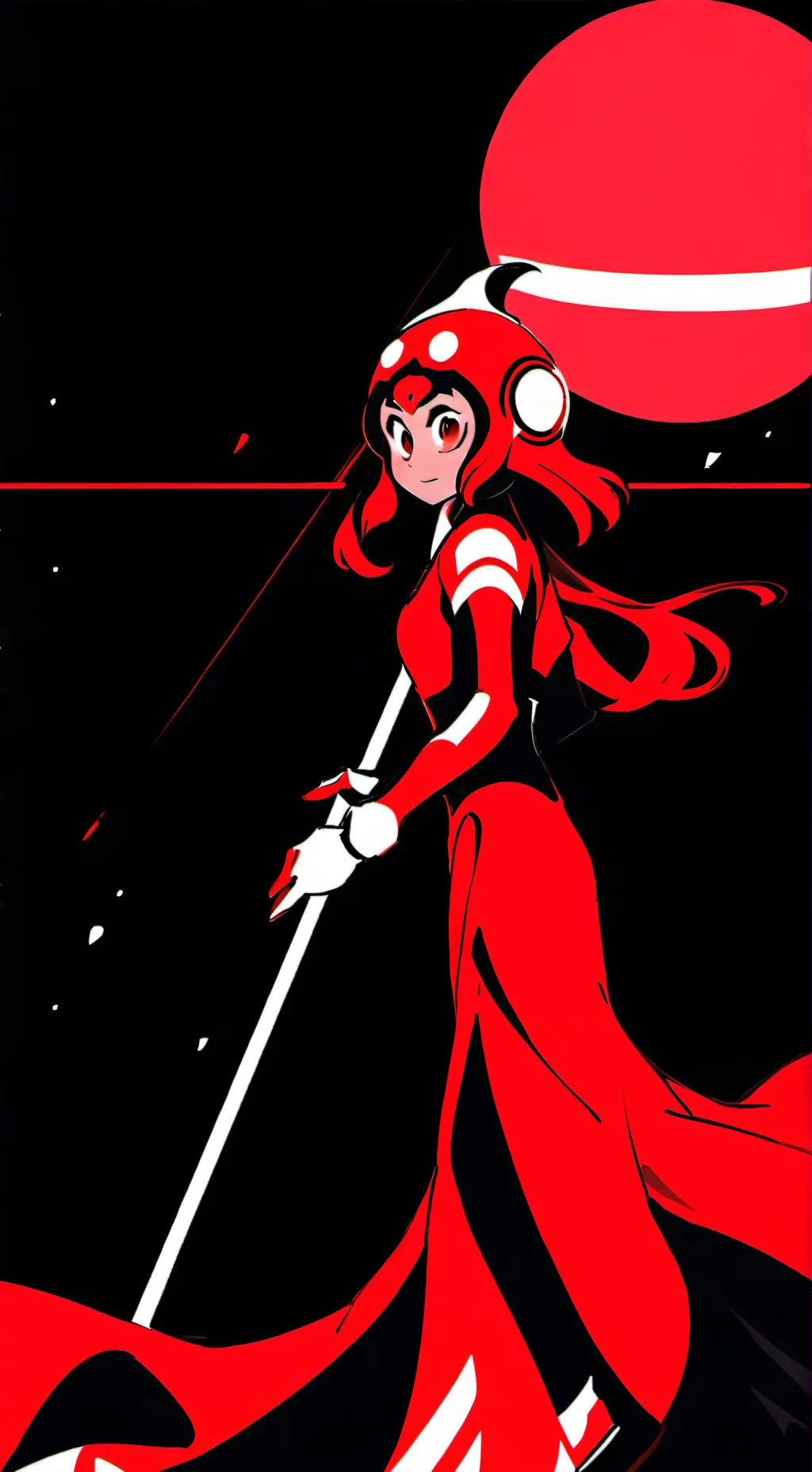 ai character: space ranger  red background