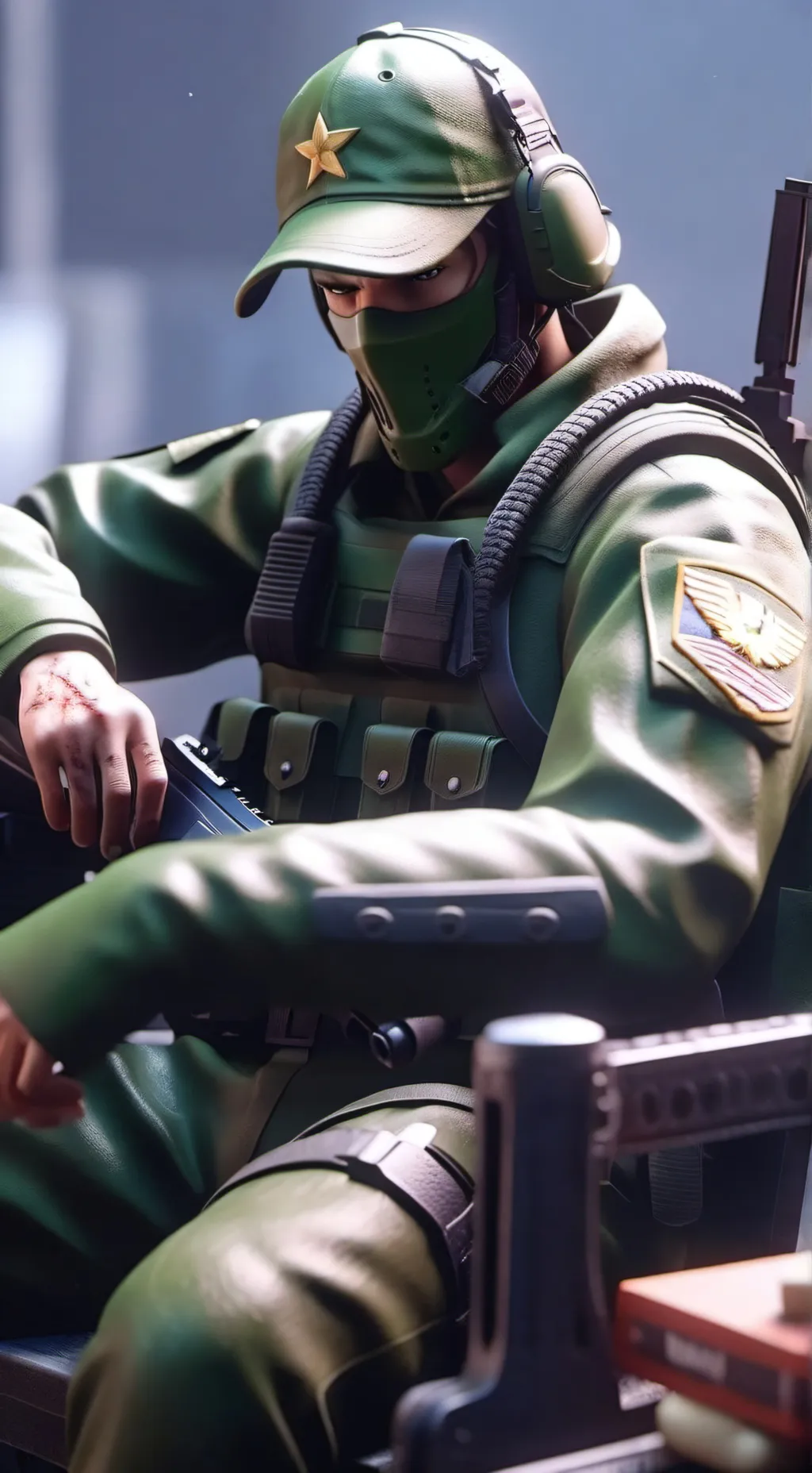 ai character: Soldier man background