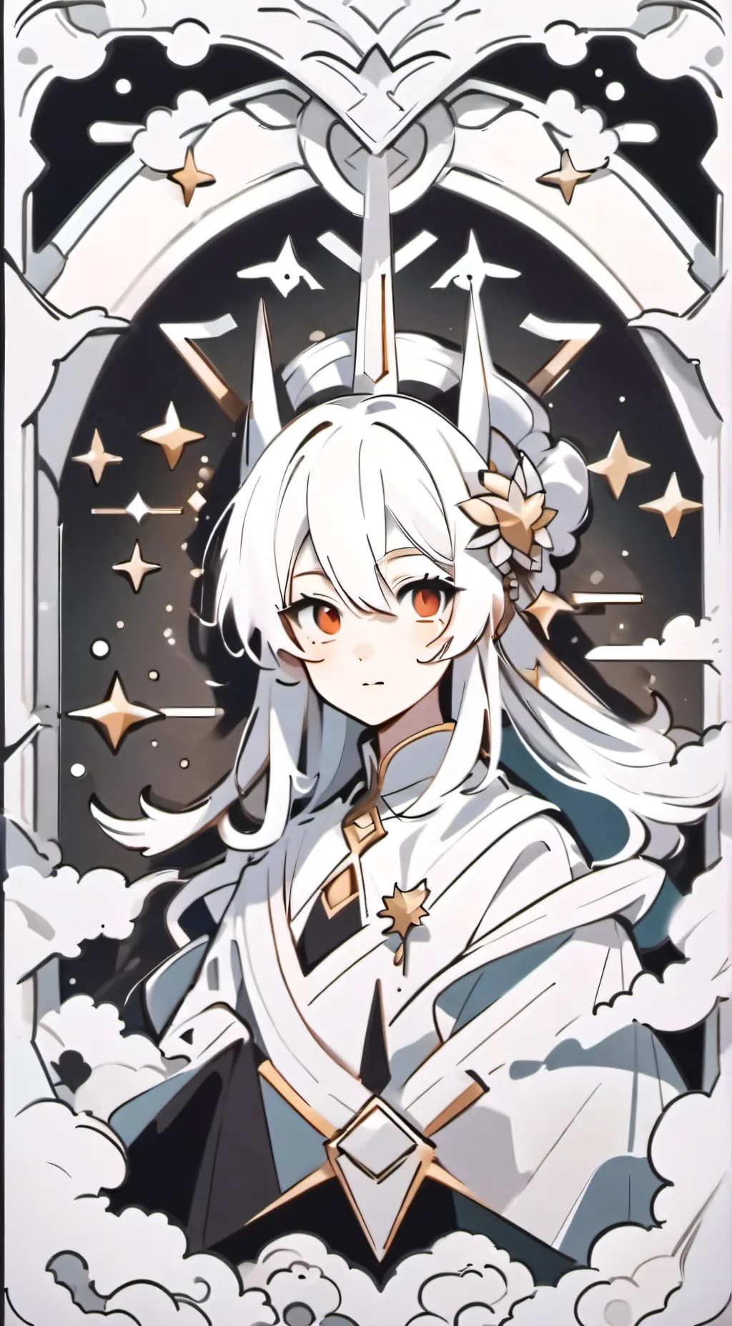 ai character: white y black background